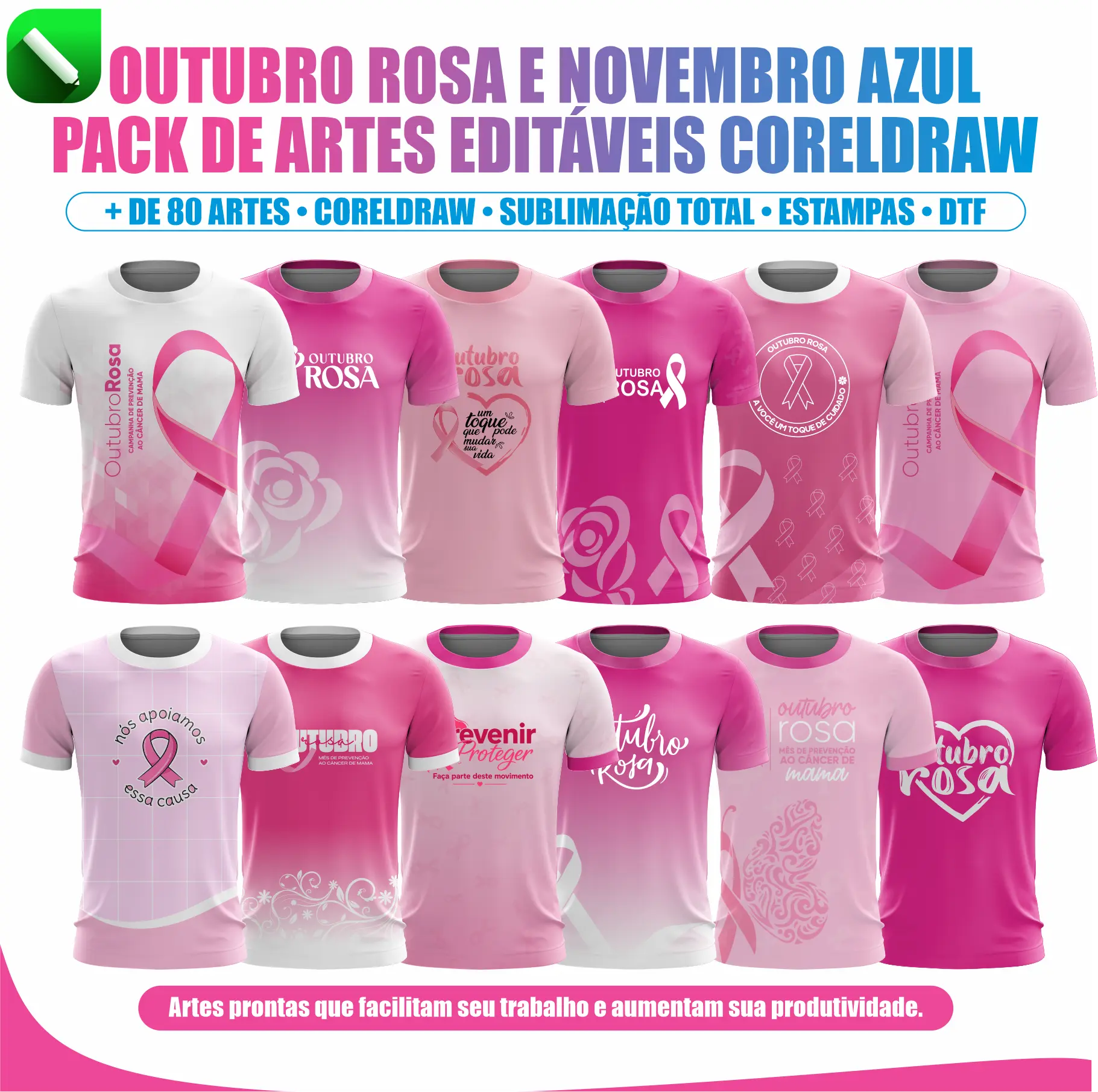 Mais modelos de camisetas do Outubro Rosa