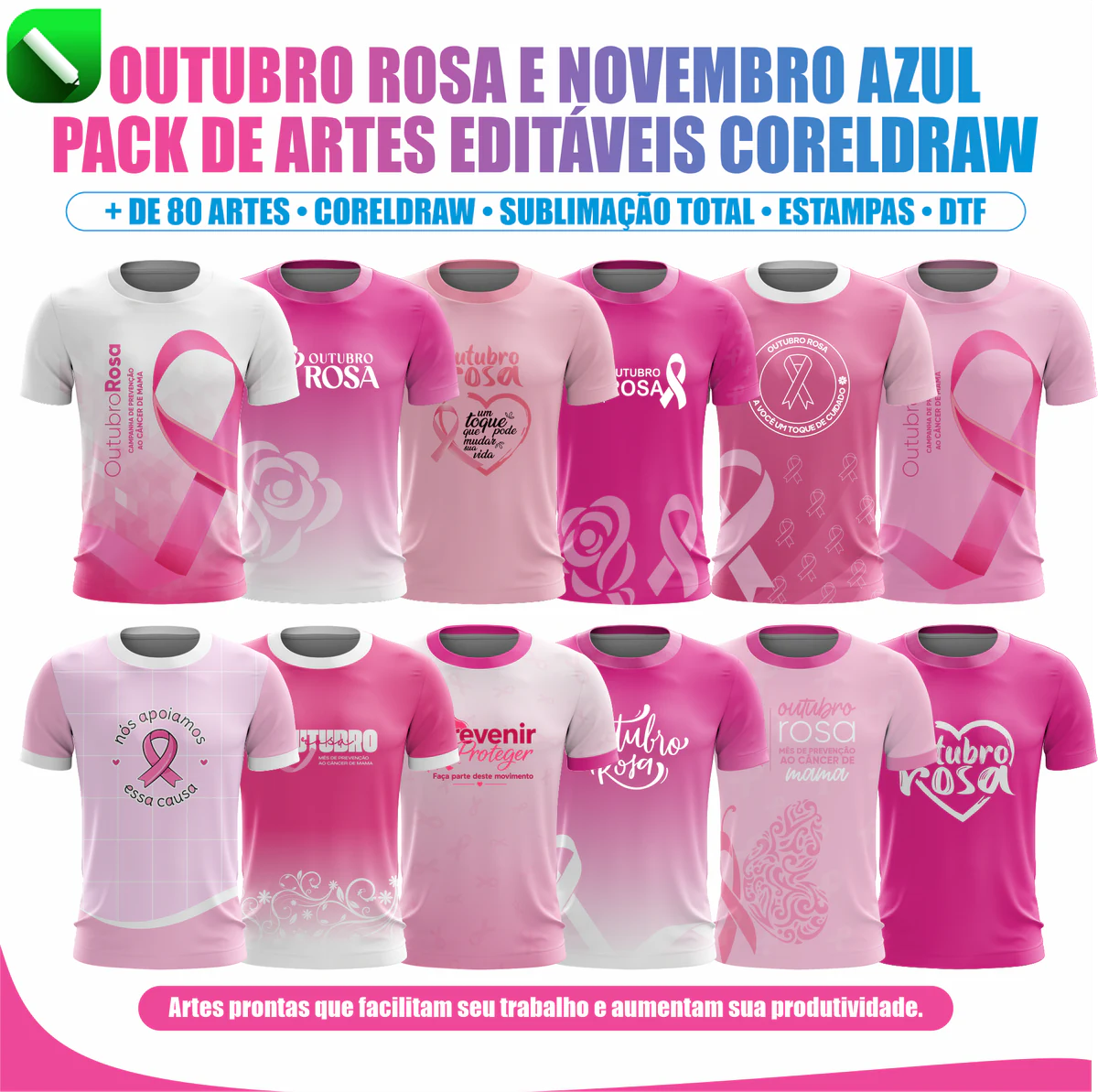 Modelos de camisas personalizadas para Outubro Rosa