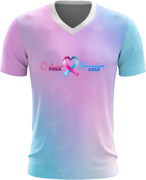Modelo de camisa editável 11 do Pack Outubro Rosa e Novembro Azul